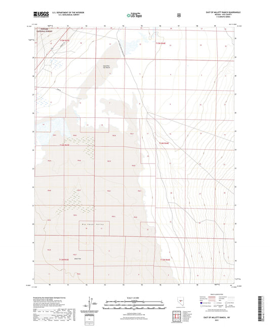 East of Millett Ranch Nevada US Topo Map Image