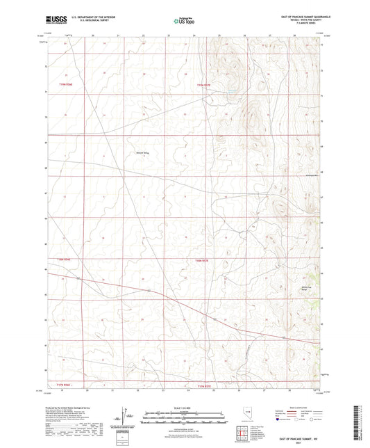 East of Pancake Summit Nevada US Topo Map Image