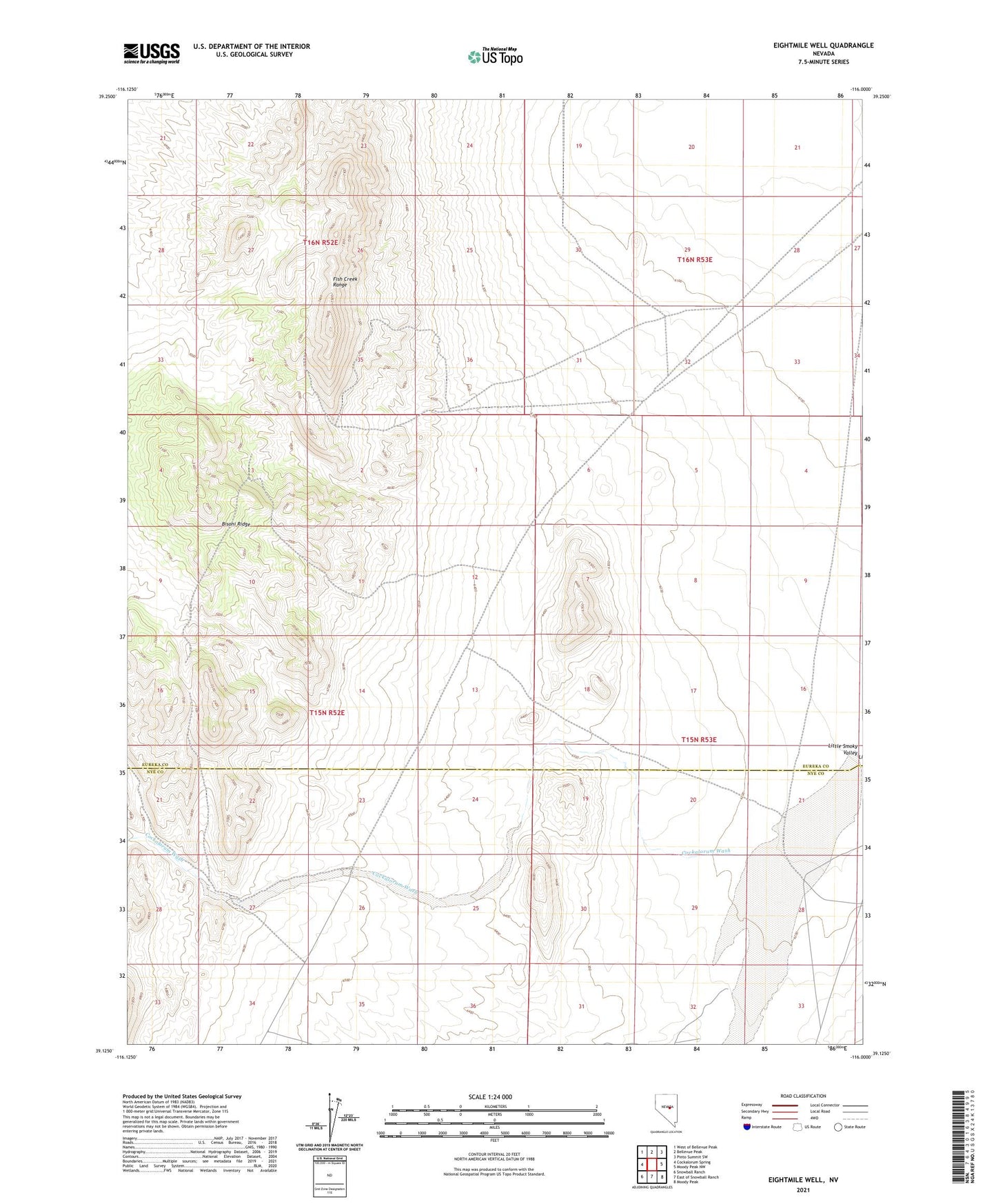 Eightmile Well Nevada US Topo Map Image