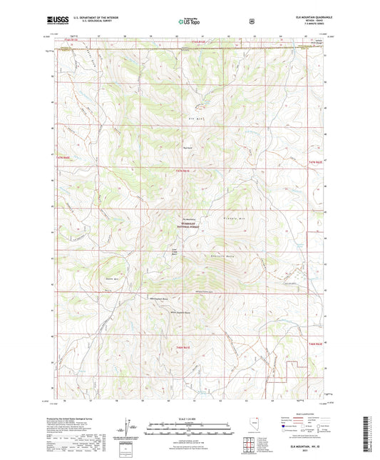Elk Mountain Nevada US Topo Map Image
