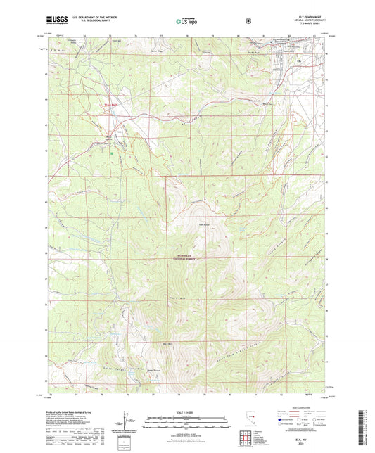 Ely Nevada US Topo Map Image