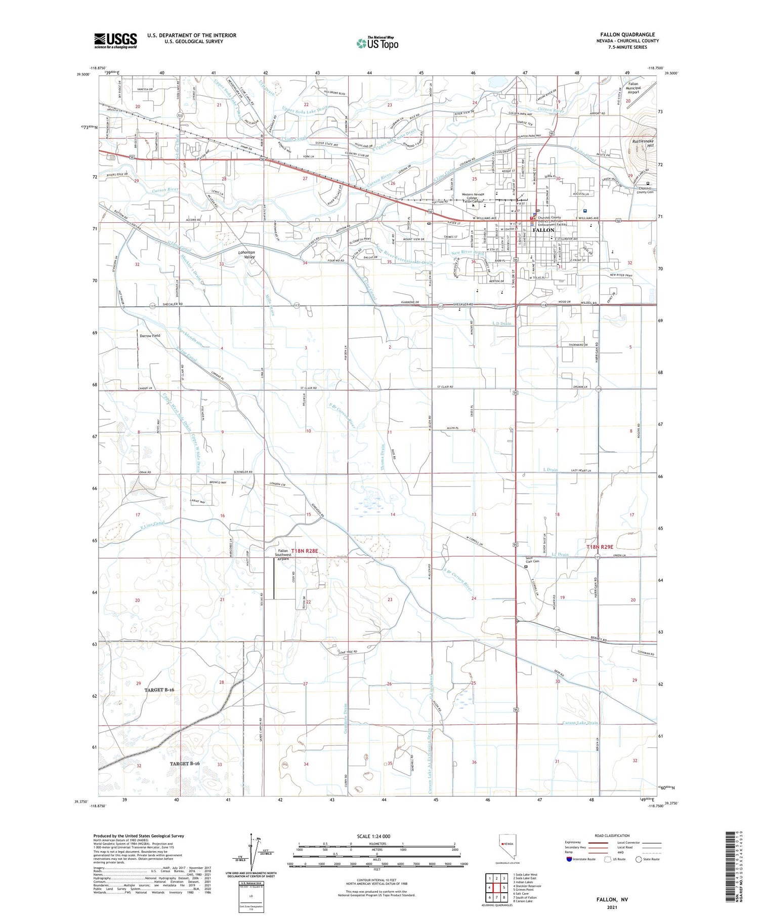 Fallon Nevada US Topo Map Image