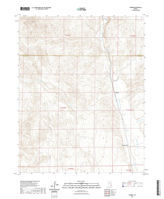Farrier Nevada US Topo Map Image