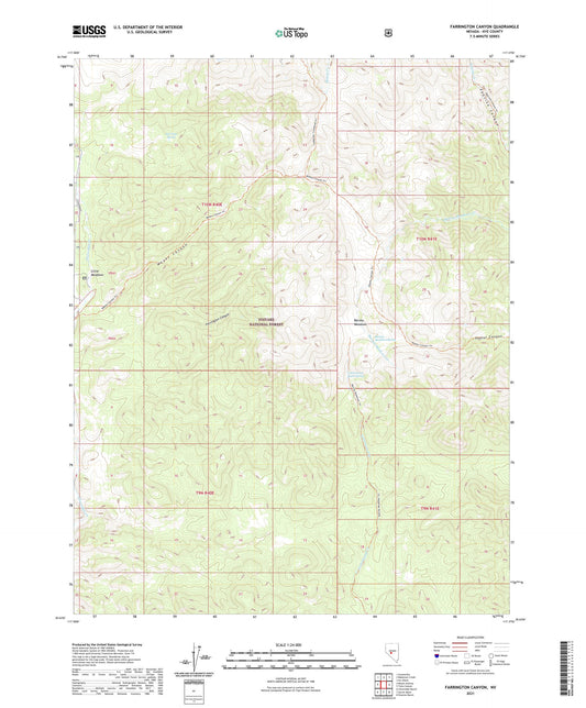 Farrington Canyon Nevada US Topo Map Image