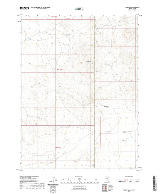 Ferber Peak Nevada US Topo Map Image