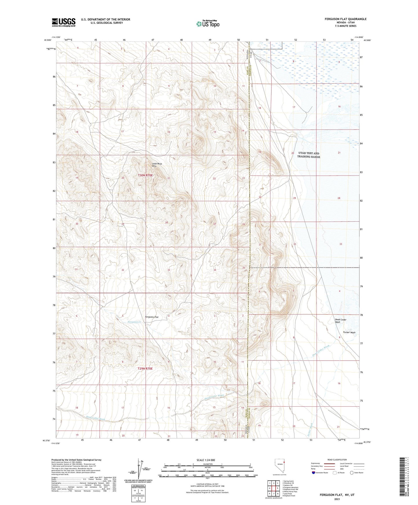 Ferguson Flat Nevada US Topo Map Image