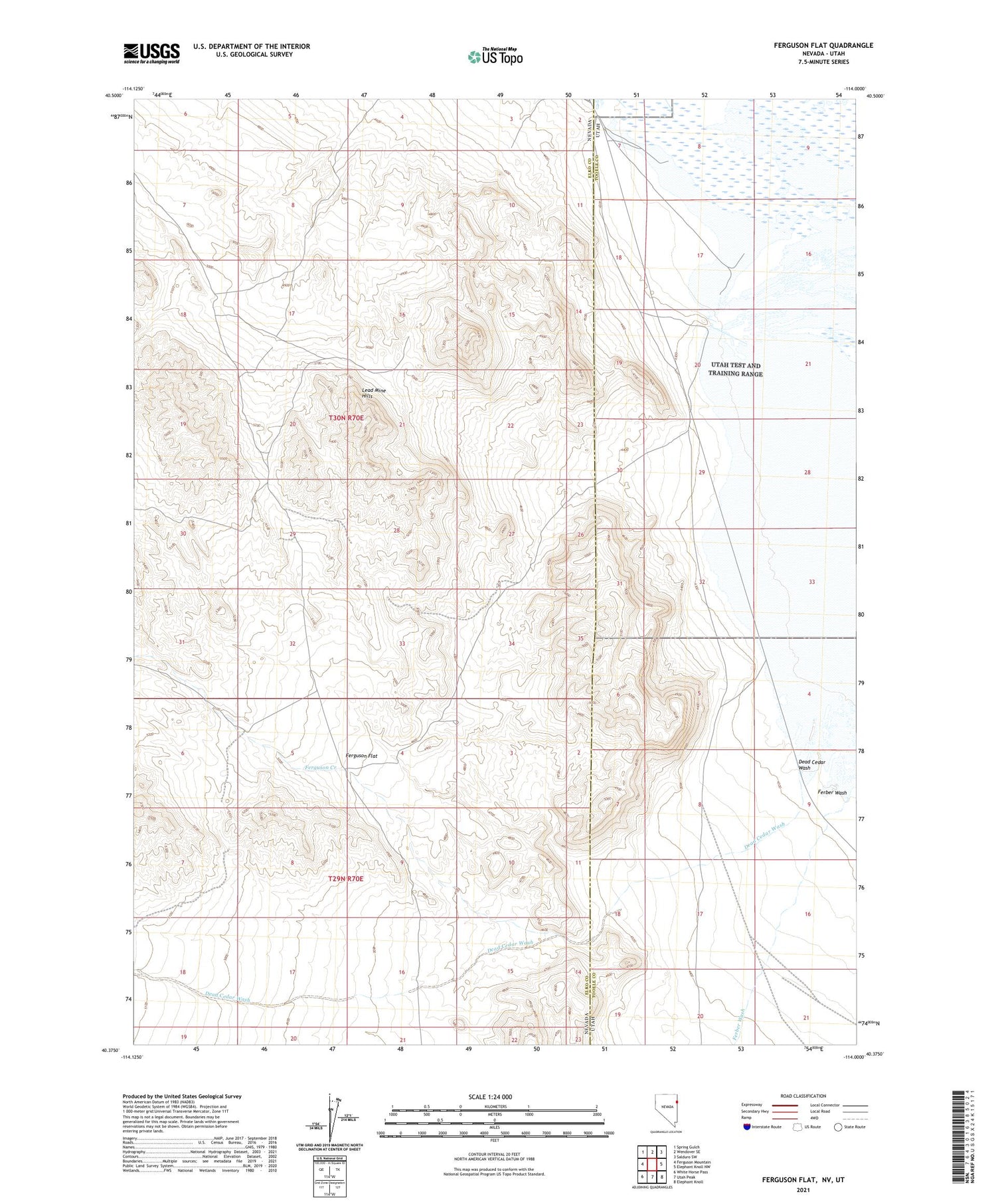 Ferguson Flat Nevada US Topo Map Image
