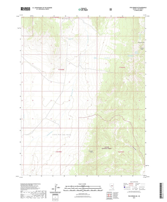Fish Springs NE Nevada US Topo Map Image