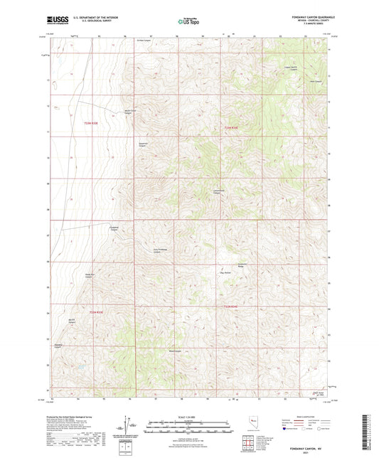 Fondaway Canyon Nevada US Topo Map Image