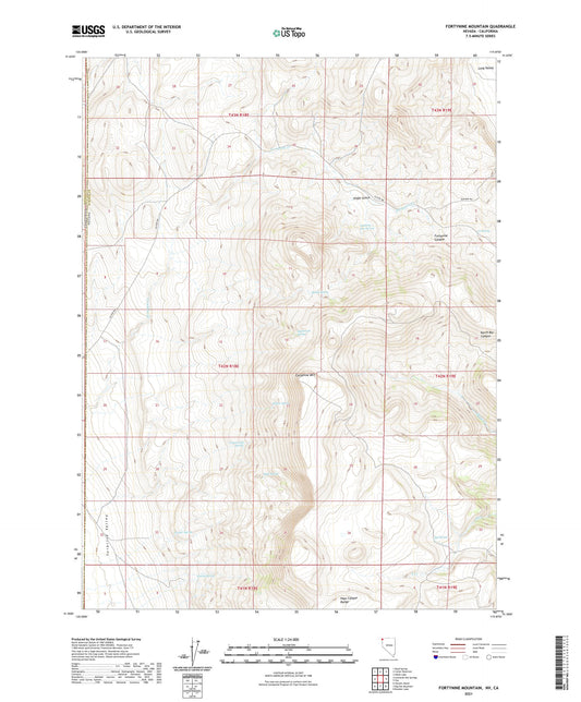 Fortynine Mountain Nevada US Topo Map Image
