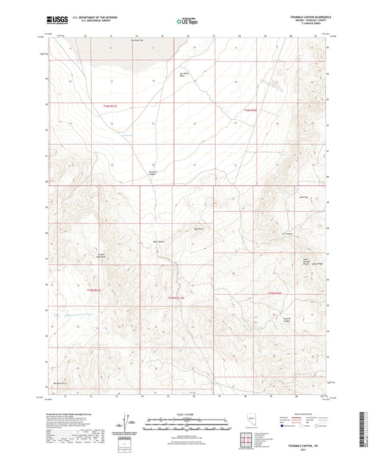 Fourmile Canyon Nevada US Topo Map Image