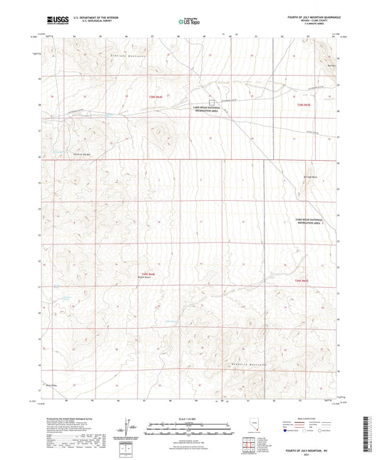 Fourth of July Mountain Nevada US Topo Map Image