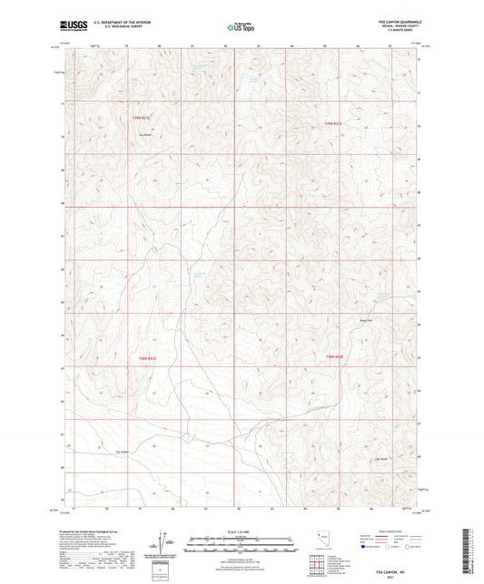 Fox Canyon Nevada US Topo Map Image