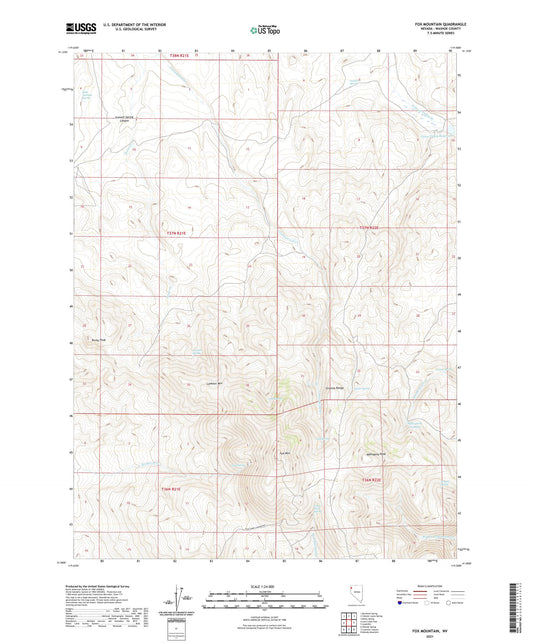 Fox Mountain Nevada US Topo Map Image