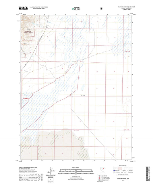 Franklin Lake NE Nevada US Topo Map Image