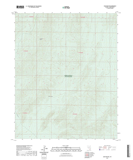 Gass Peak NE Nevada US Topo Map Image