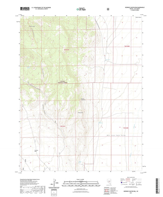 Georges Canyon Rim Nevada US Topo Map Image