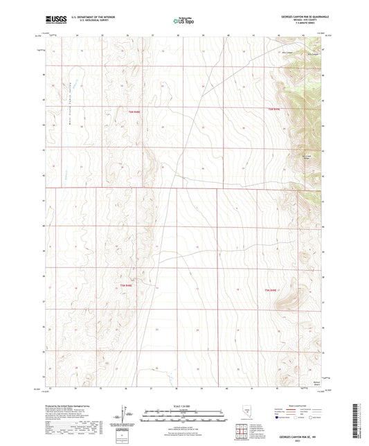 Georges Canyon Rim SE Nevada US Topo Map Image