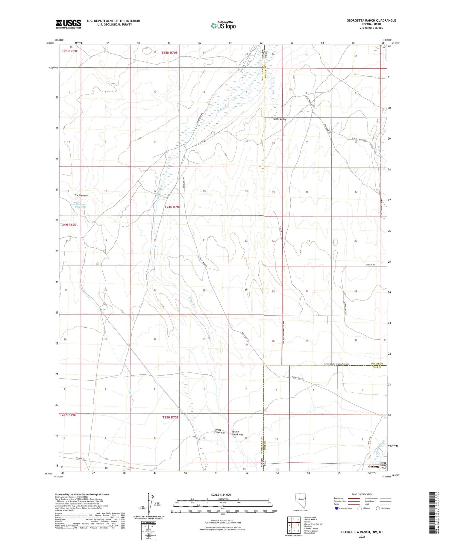 Georgetta Ranch Nevada US Topo Map Image