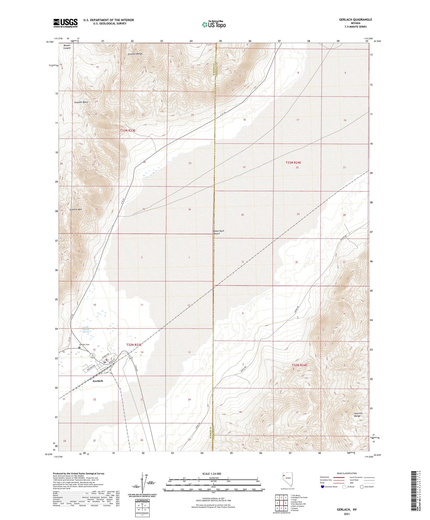 Gerlach Nevada US Topo Map Image