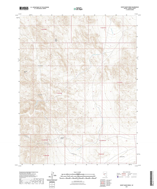 Ghost Dance Ridge Nevada US Topo Map Image