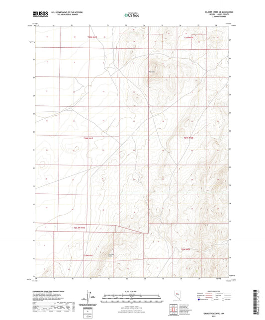 Gilbert Creek NE Nevada US Topo Map Image