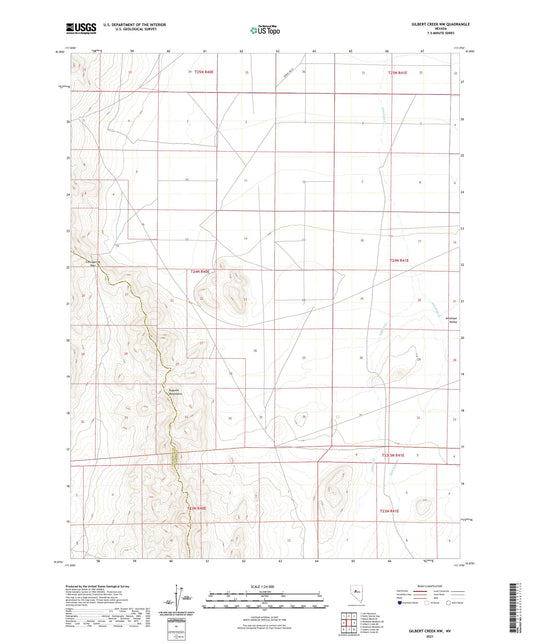 Gilbert Creek NW Nevada US Topo Map Image