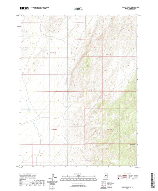 Gilbert Creek SE Nevada US Topo Map Image