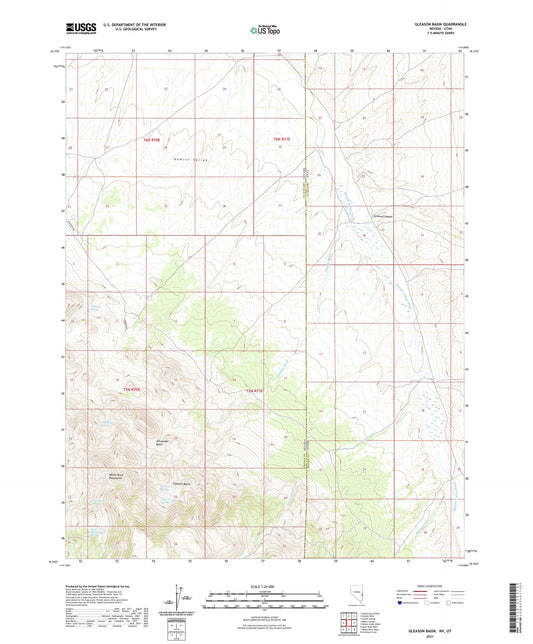 Gleason Basin Nevada US Topo Map Image