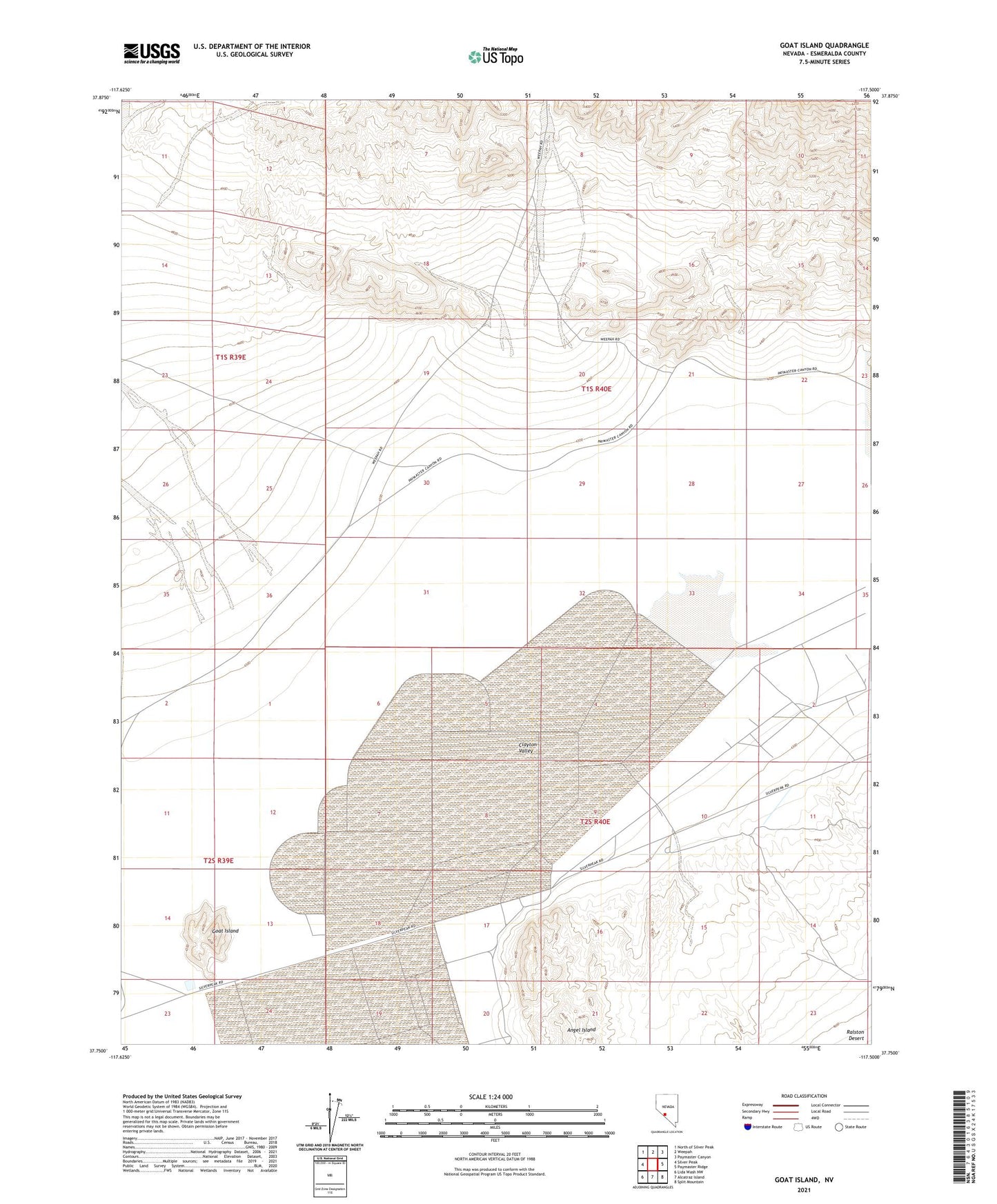 Goat Island Nevada US Topo Map Image