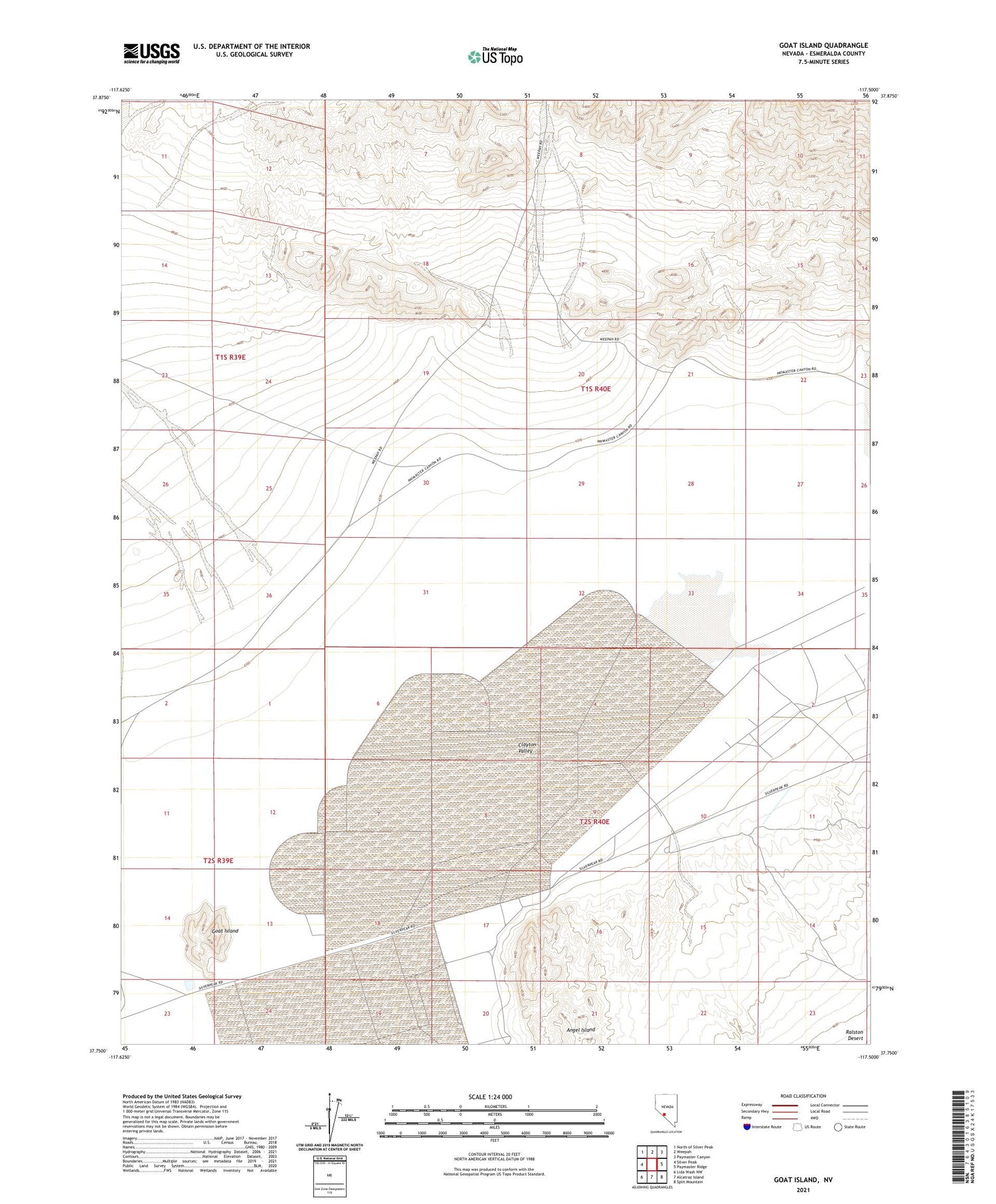 Goat Island Nevada US Topo Map Image