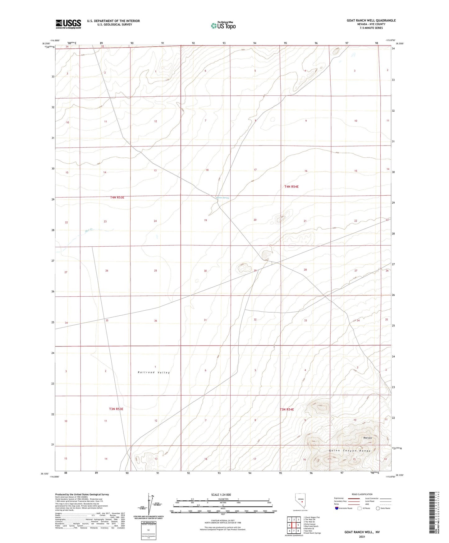 Goat Ranch Well Nevada US Topo Map Image