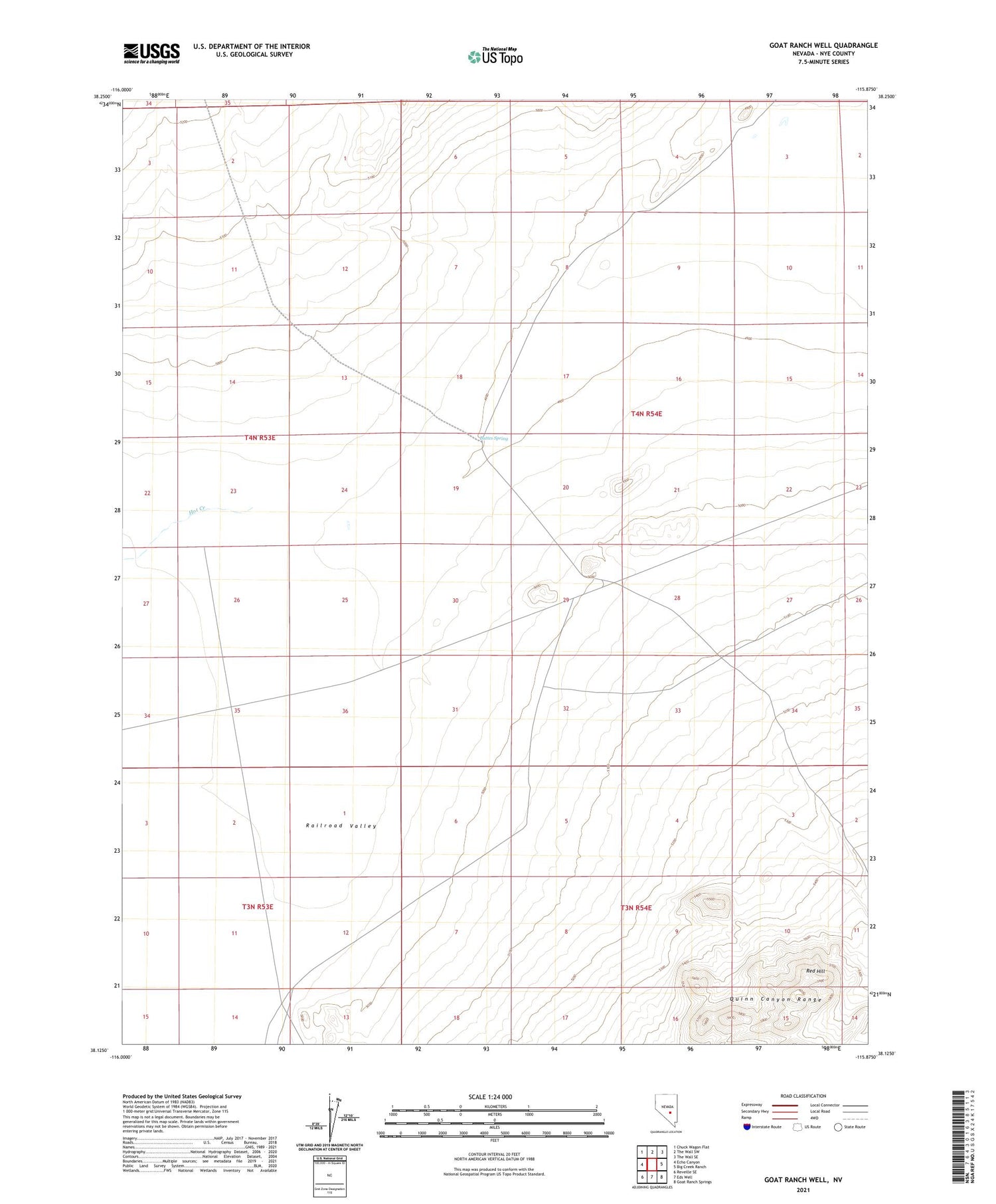 Goat Ranch Well Nevada US Topo Map Image