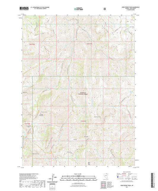 Gods Pocket Peak Nevada US Topo Map Image