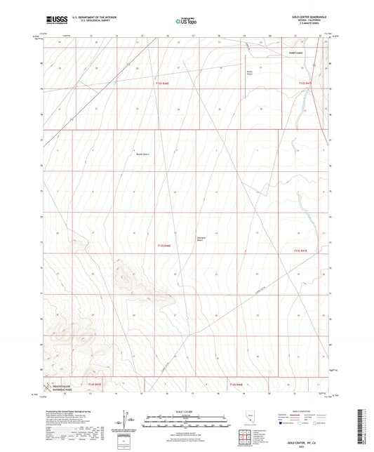 Gold Center Nevada US Topo Map Image
