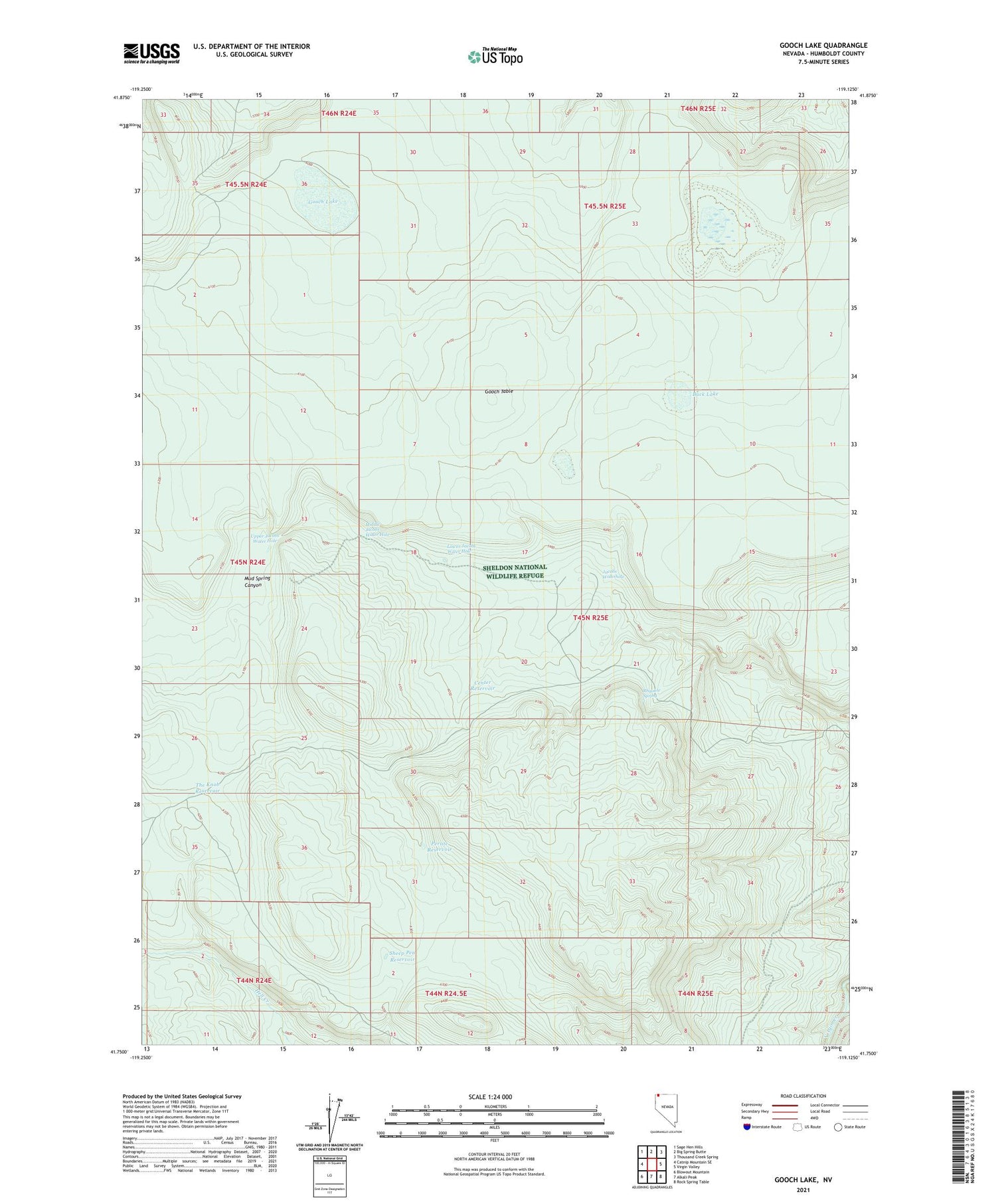 Gooch Lake Nevada US Topo Map Image