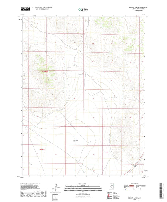 Goshute Lake NE Nevada US Topo Map Image