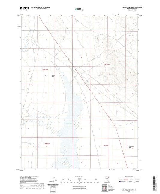 Goshute Lake North Nevada US Topo Map Image