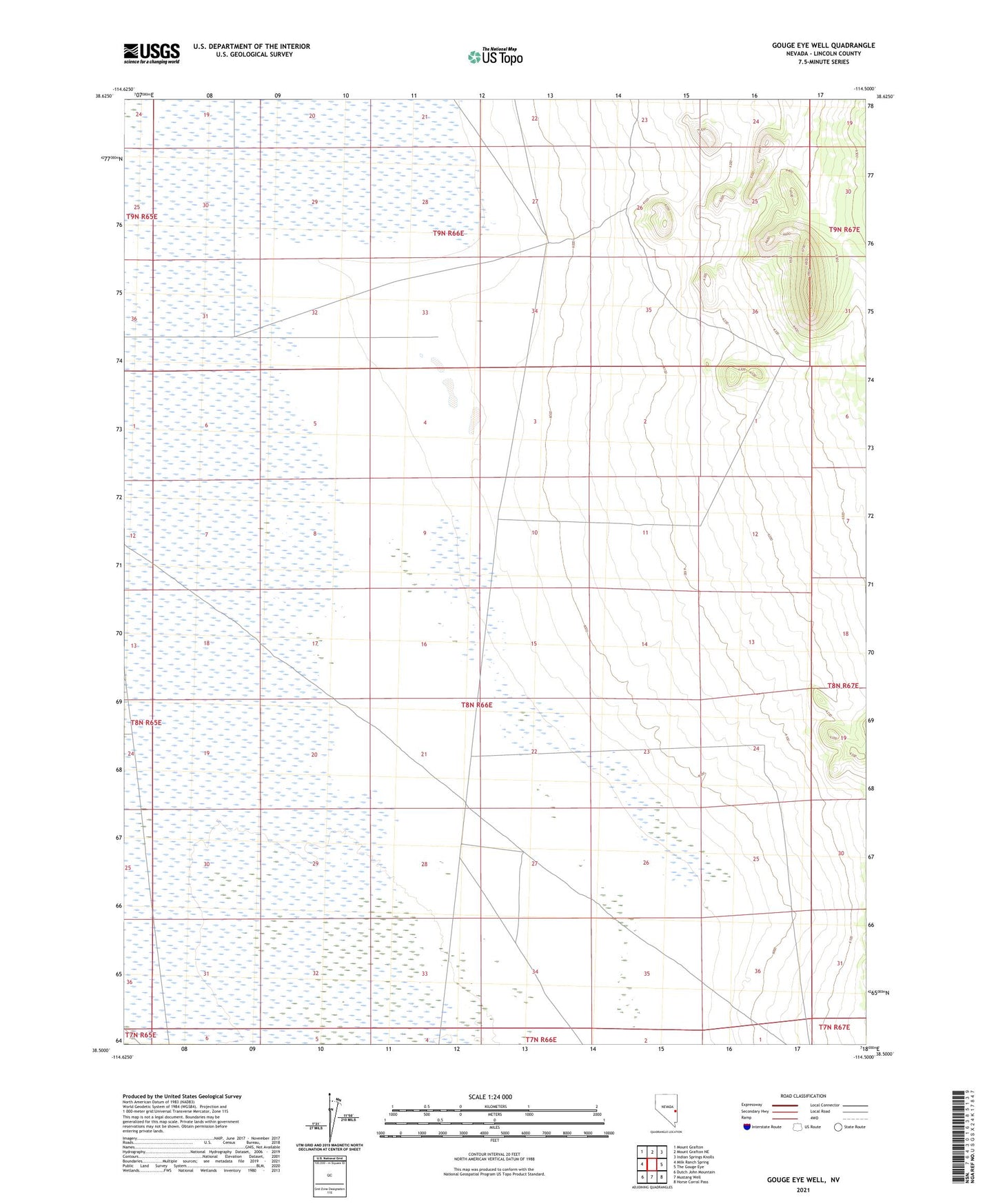Gouge Eye Well Nevada US Topo Map Image
