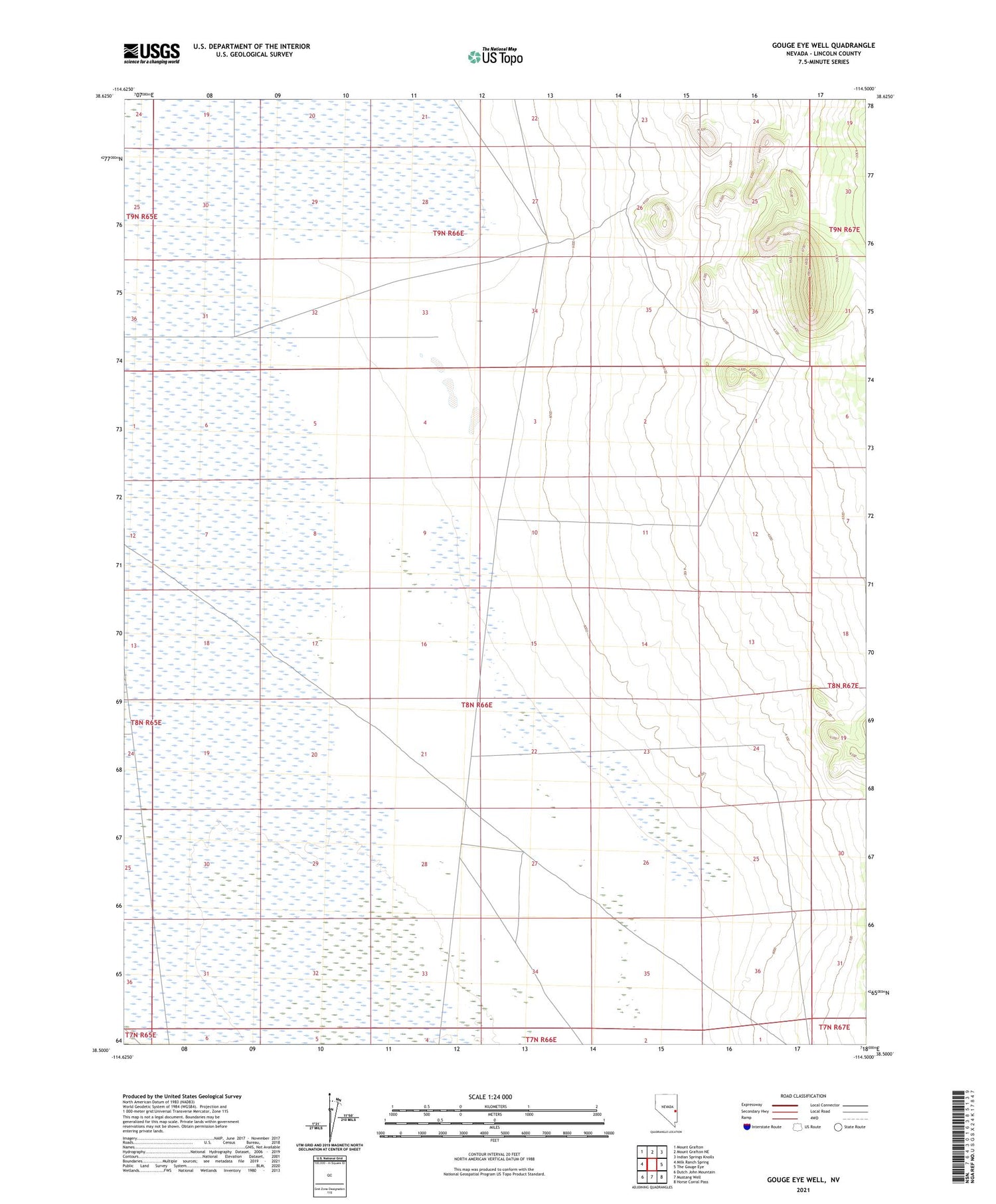 Gouge Eye Well Nevada US Topo Map Image