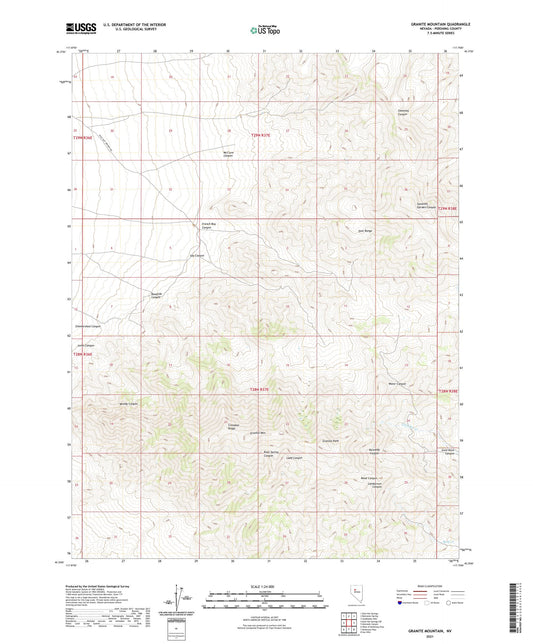 Granite Mountain Nevada US Topo Map Image