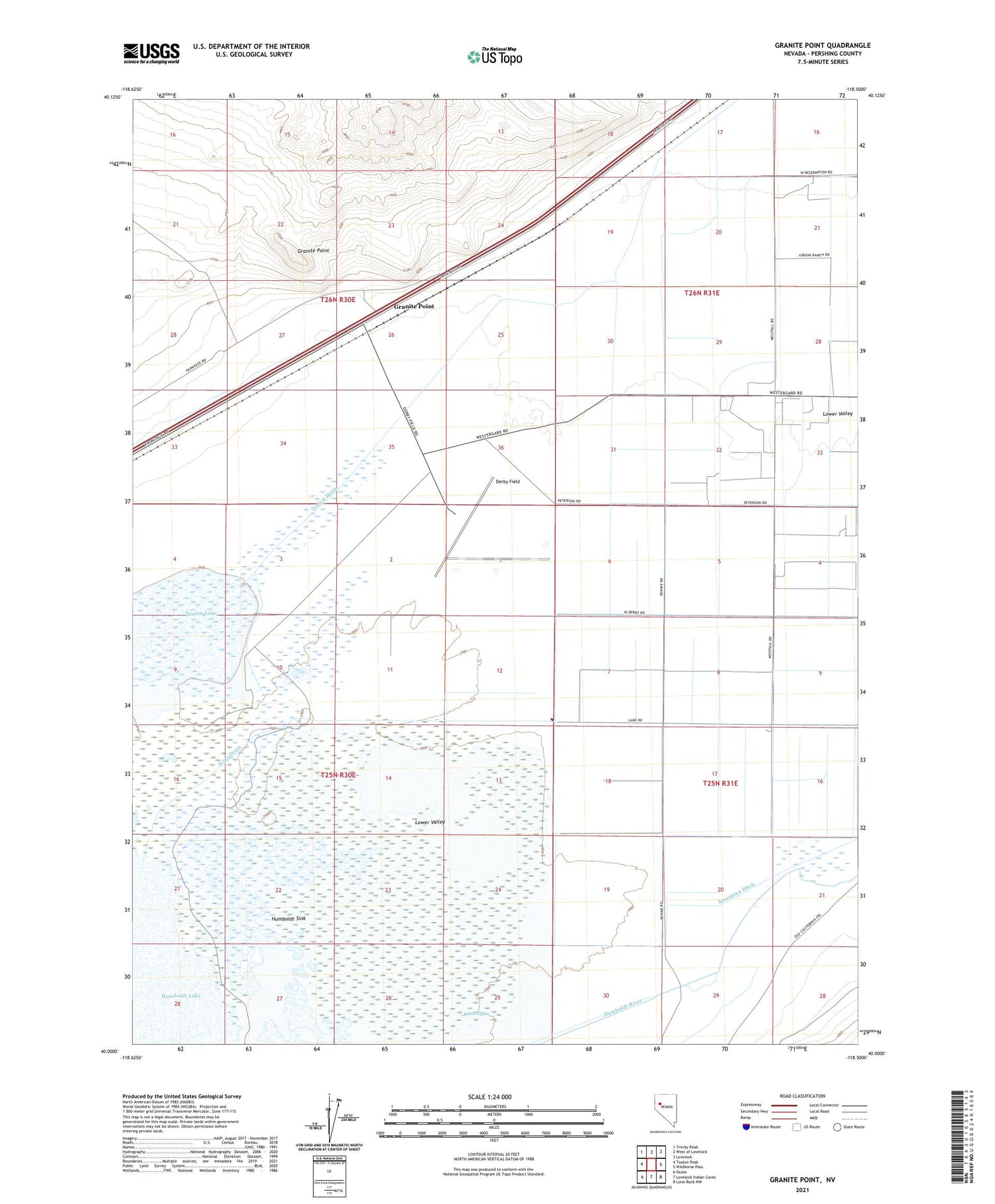 Granite Point Nevada US Topo Map Image