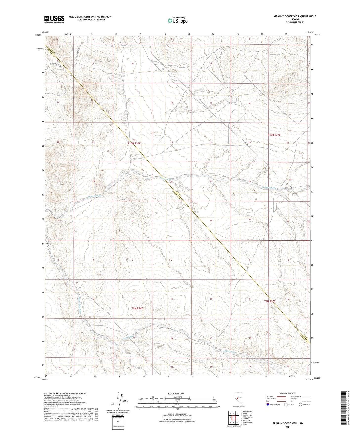 Granny Goose Well Nevada US Topo Map Image