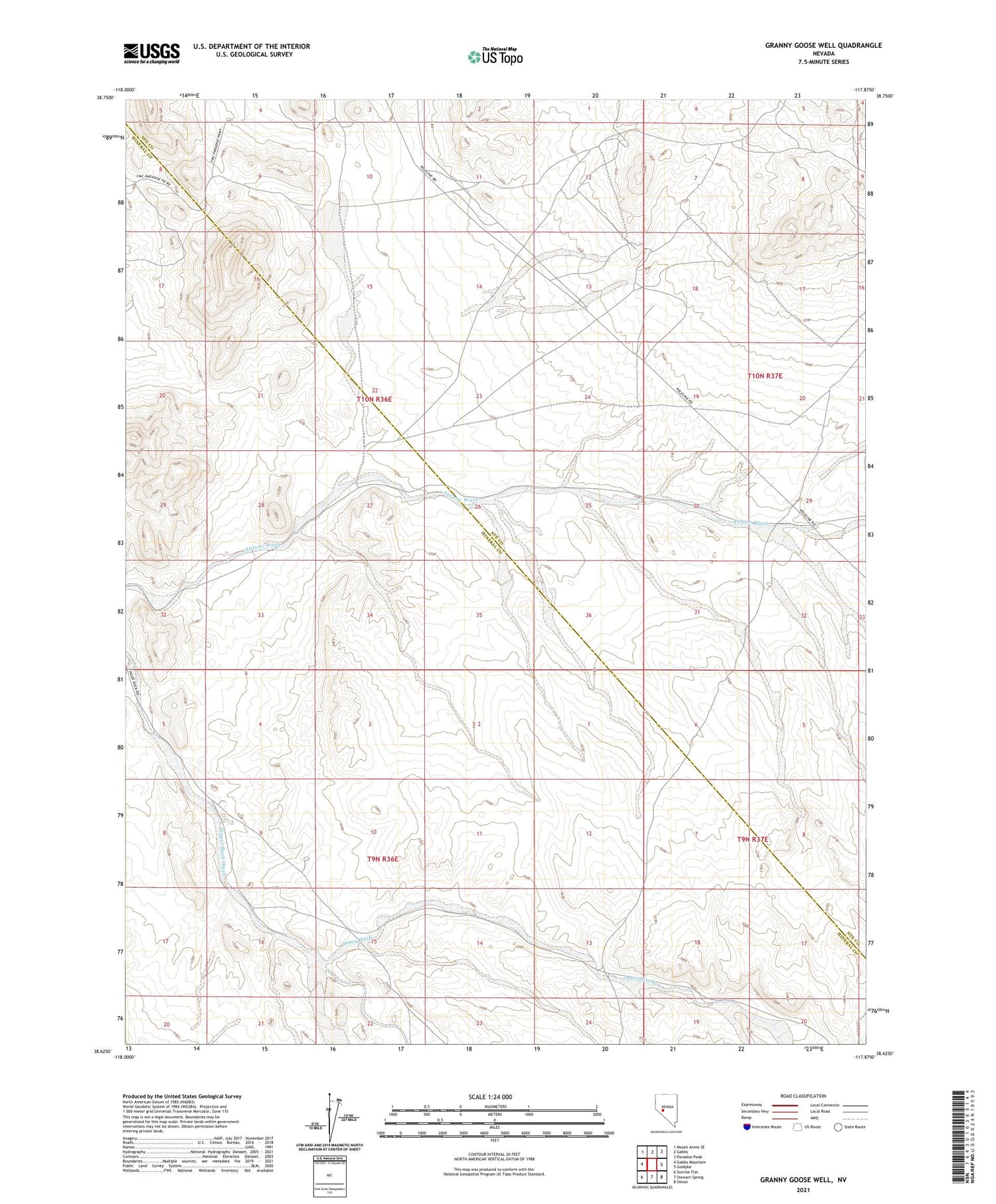 Granny Goose Well Nevada US Topo Map Image