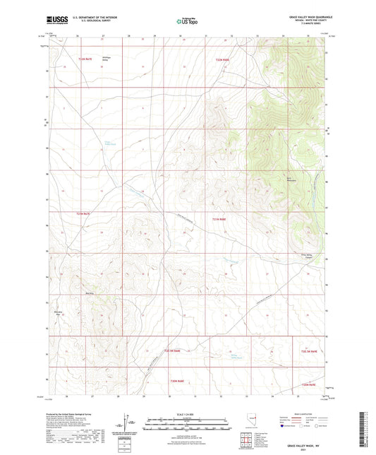 Grass Valley Wash Nevada US Topo Map Image