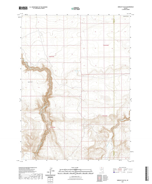 Greeley Flat SE Nevada US Topo Map Image