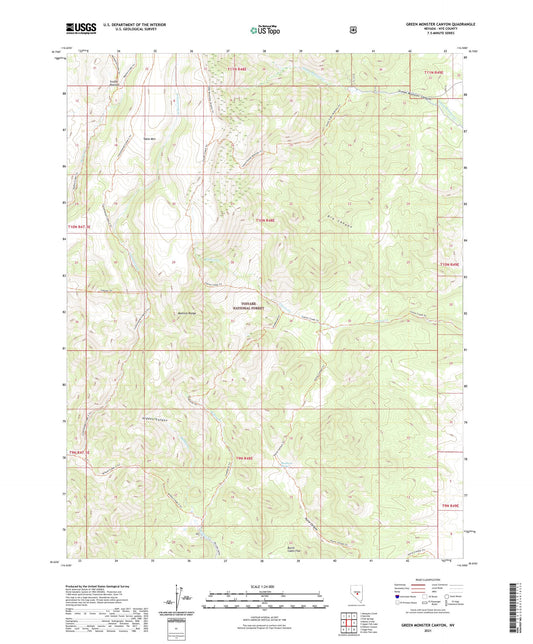 Green Monster Canyon Nevada US Topo Map Image