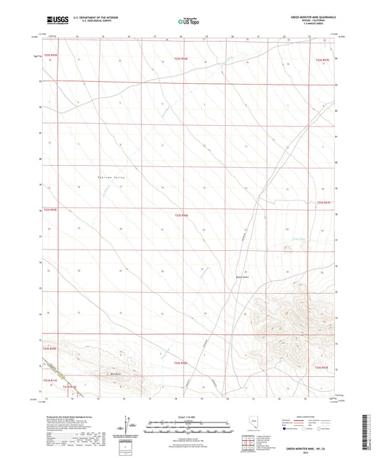 Green Monster Mine Nevada US Topo Map Image