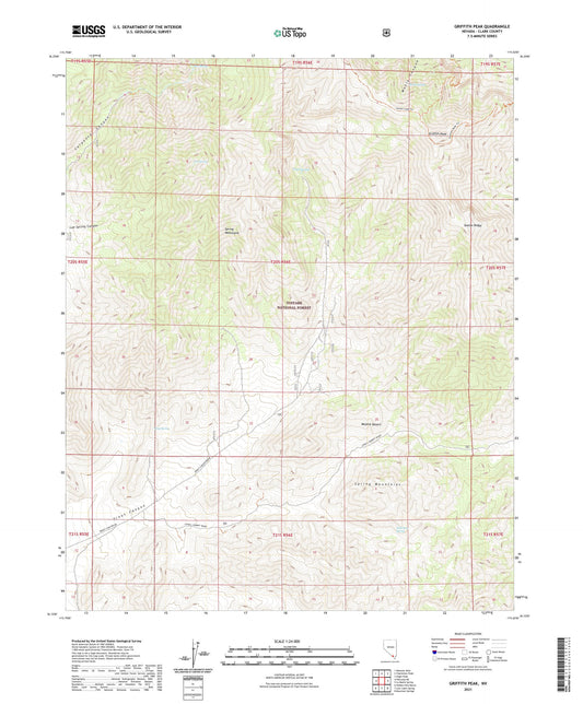 Griffith Peak Nevada US Topo Map Image