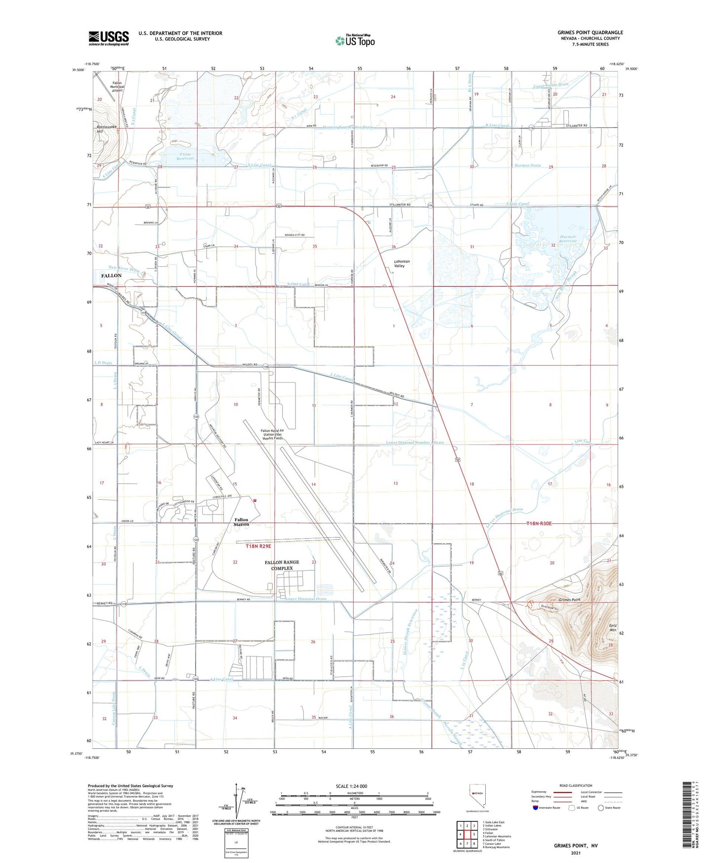 Grimes Point Nevada US Topo Map Image
